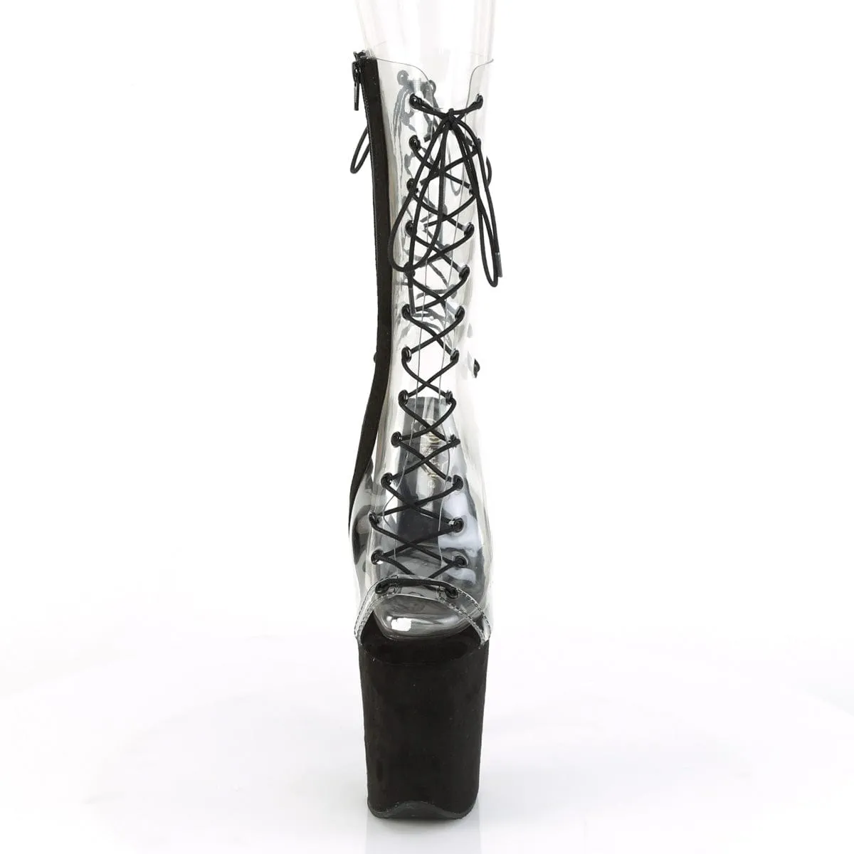 FLAMINGO-800-60FS Clear/Black Faux Suede