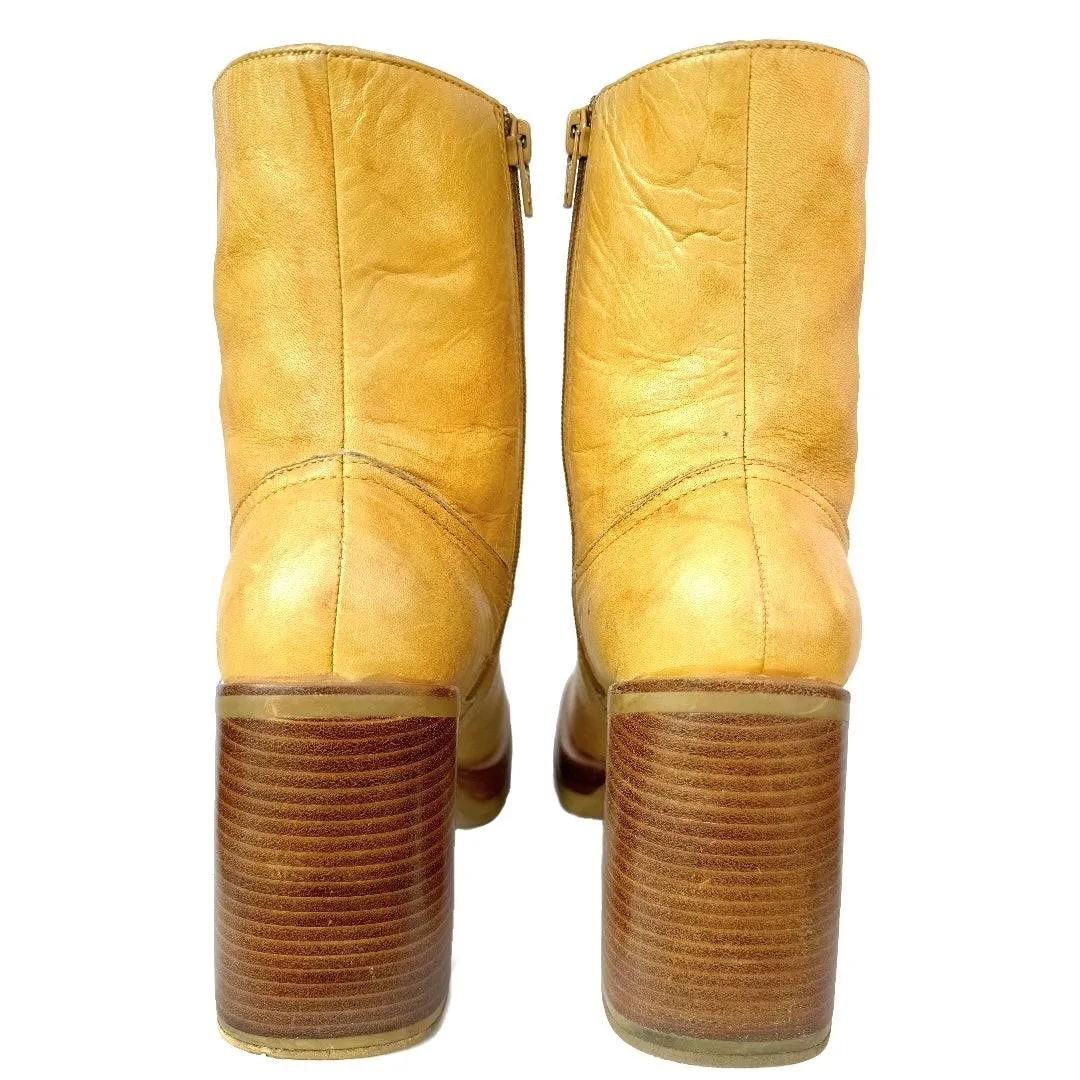 FRYE Vintage Y2K Karma Platform Banana Zippered Short Ankle Bootie Boots