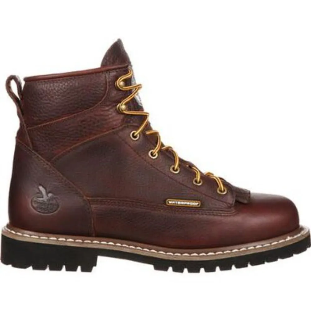 Georgia Boot Loggers Men's Waterproof Mid Boots G8120 In Black