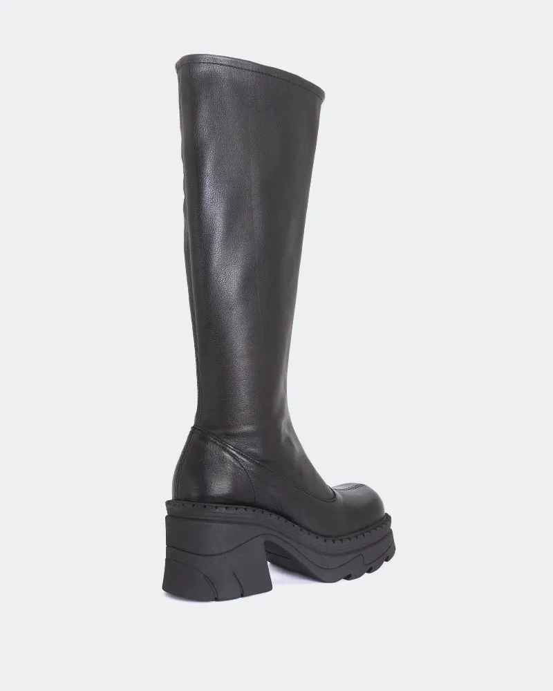 Giovana Black Leather Stretch