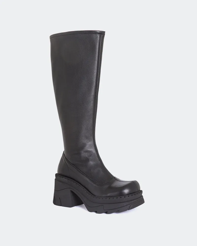 Giovana Black Leather Stretch