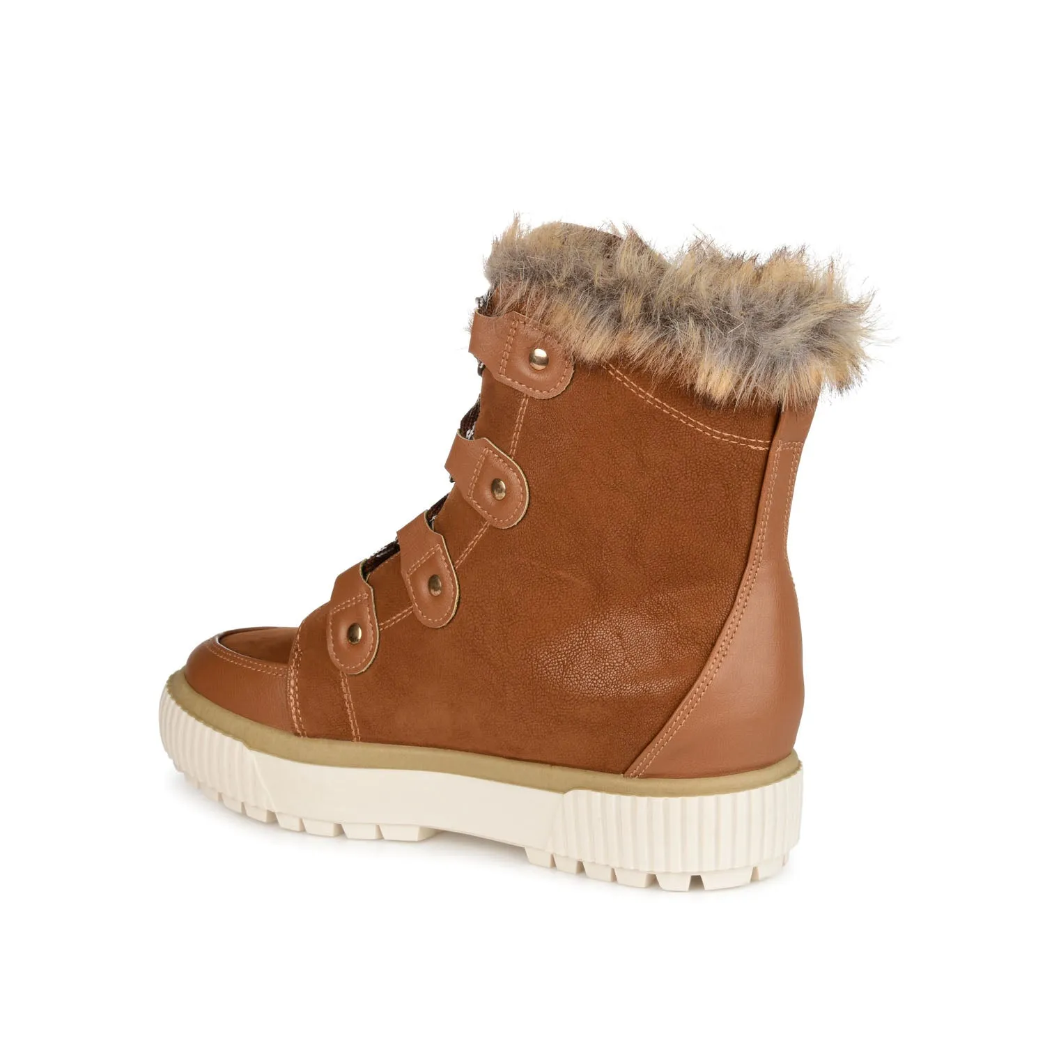 GLACIER LACE-UP SNOW BOOTIES IN FAUX SUEDE