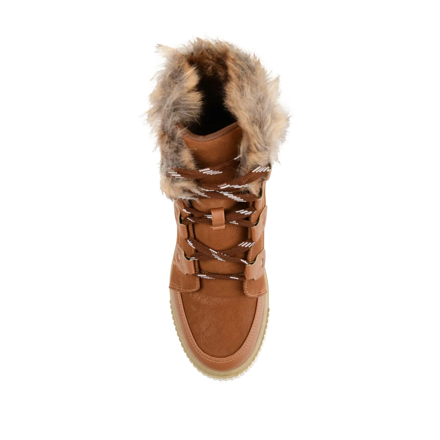 GLACIER LACE-UP SNOW BOOTIES IN FAUX SUEDE