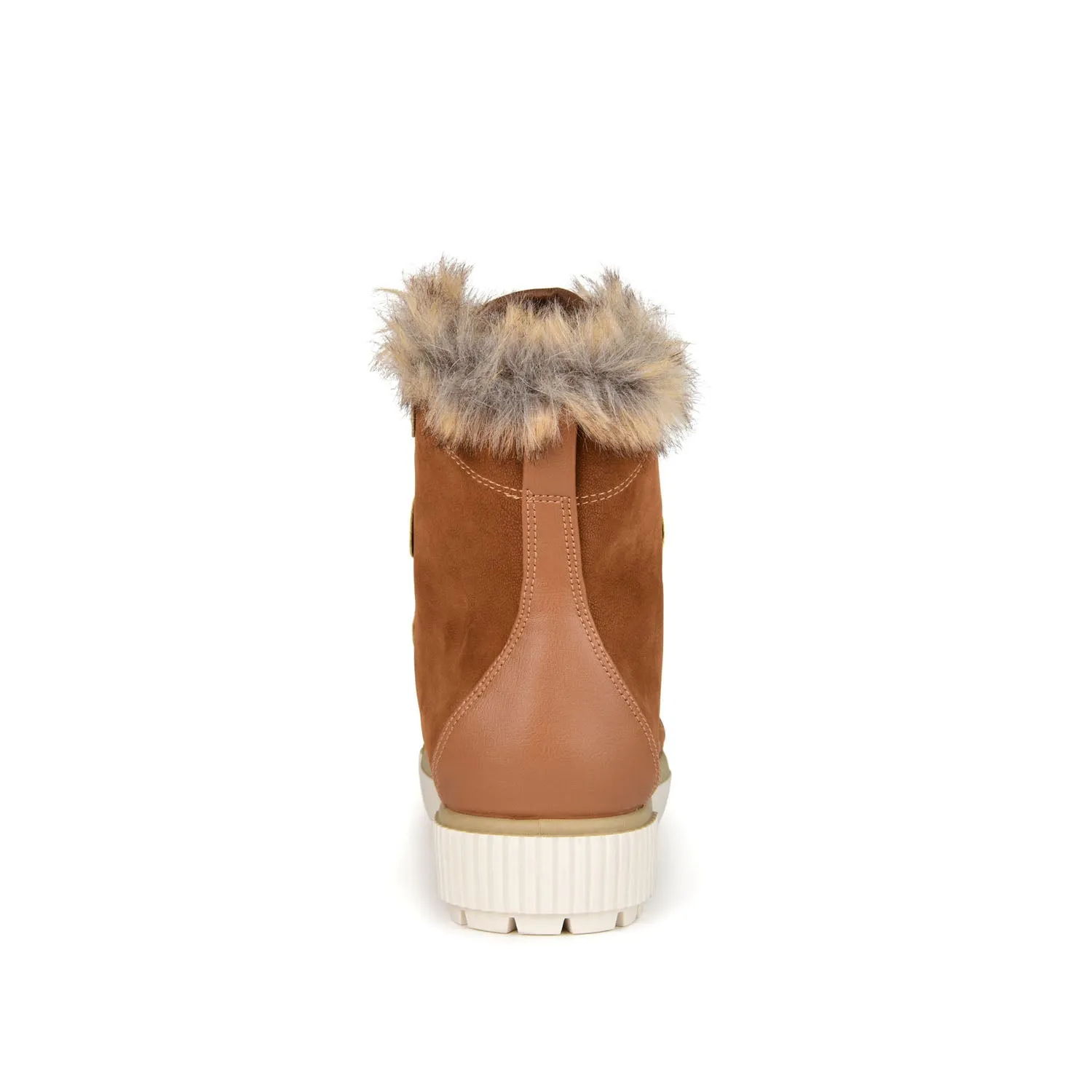 GLACIER LACE-UP SNOW BOOTIES IN FAUX SUEDE