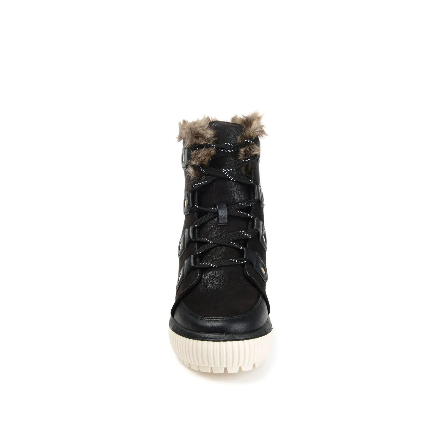 GLACIER LACE-UP SNOW BOOTIES IN FAUX SUEDE