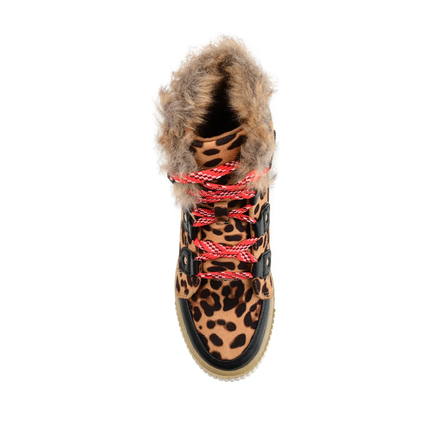 GLACIER LACE-UP SNOW BOOTIES IN FAUX SUEDE