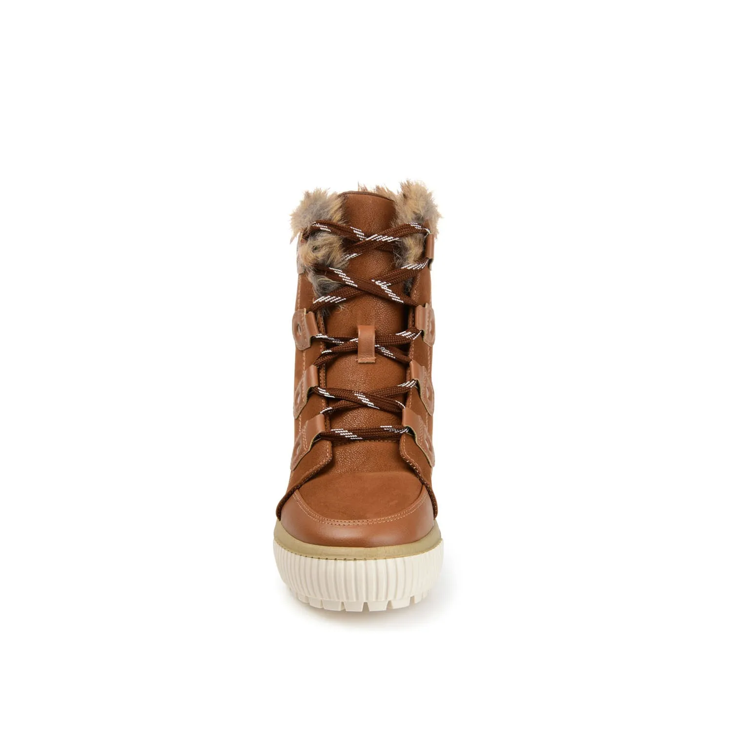 GLACIER LACE-UP SNOW BOOTIES IN FAUX SUEDE