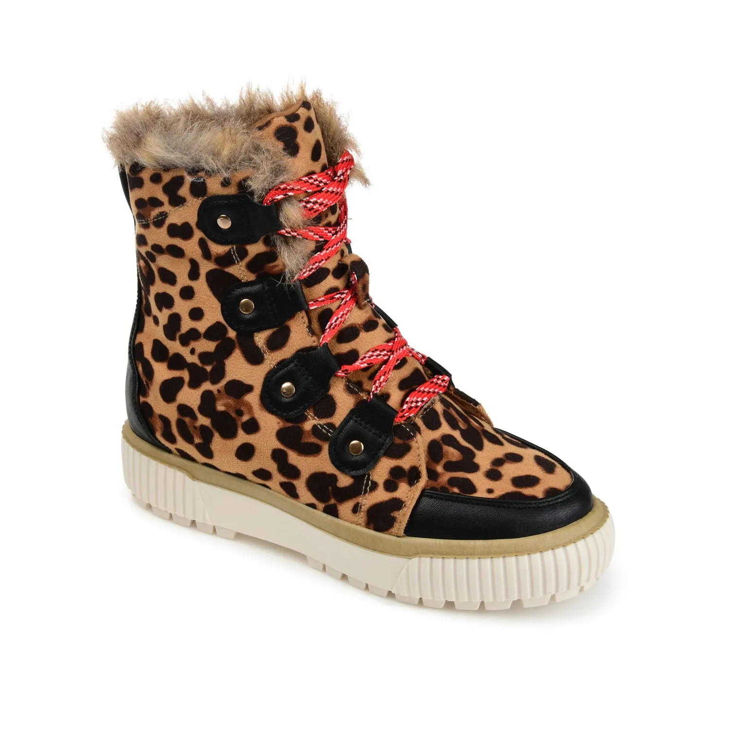 GLACIER LACE-UP SNOW BOOTIES IN FAUX SUEDE