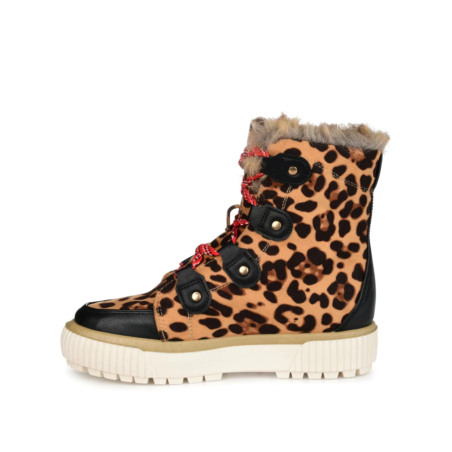 GLACIER LACE-UP SNOW BOOTIES IN FAUX SUEDE