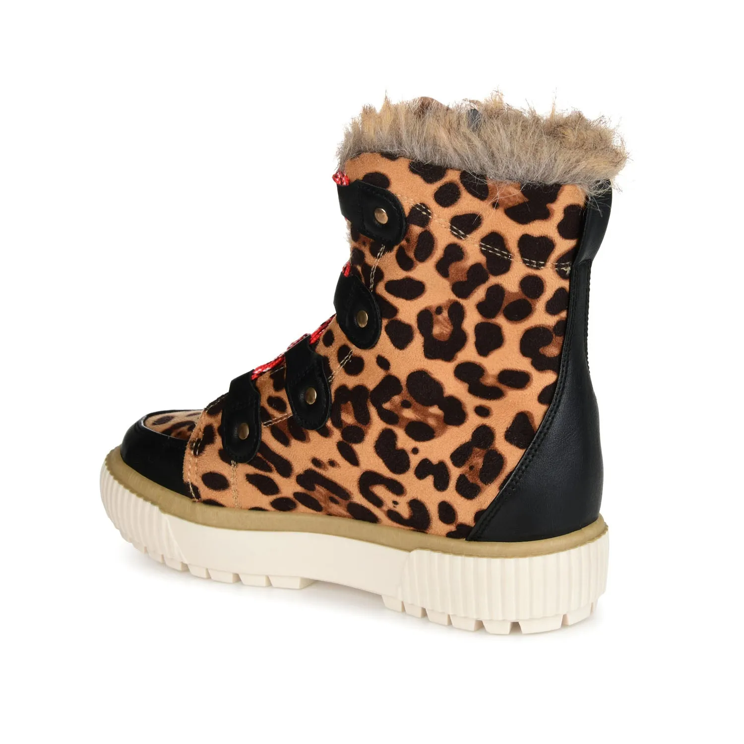 GLACIER LACE-UP SNOW BOOTIES IN FAUX SUEDE