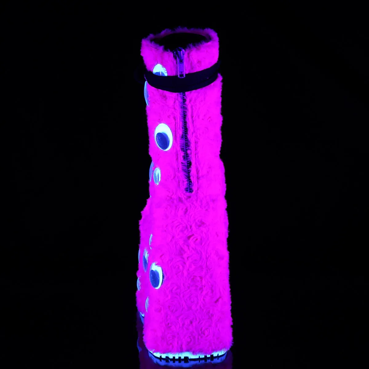 Googly Eyes Fur Boots Pink