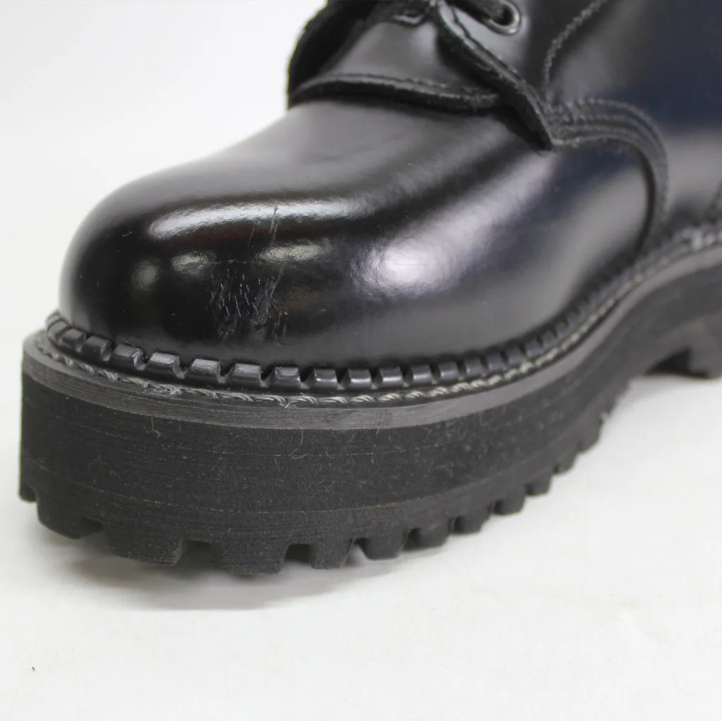 Grinders Womens Boots Zip And Lace Casual Ankle Zip-Up Lace-Up Platform Leather - UK 6