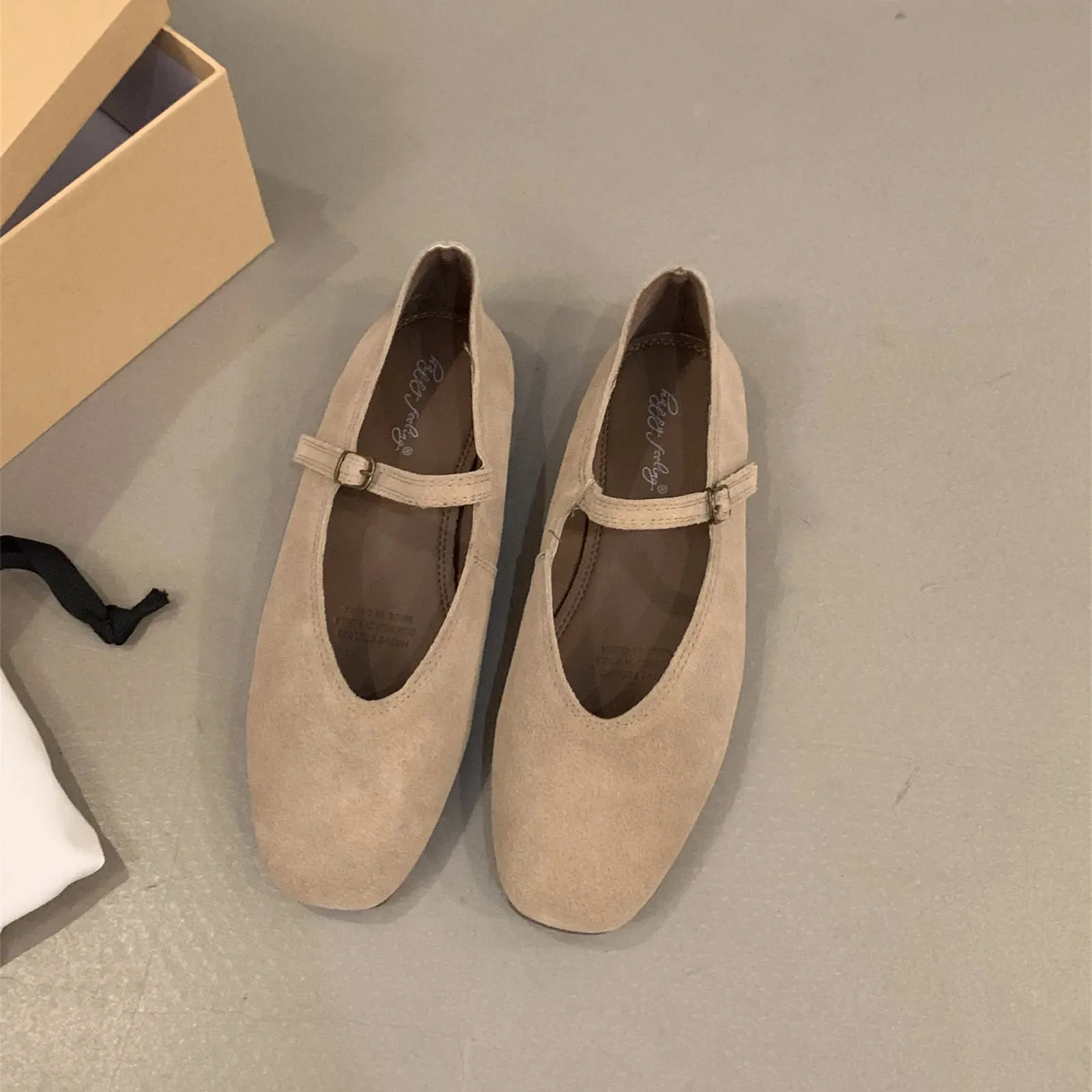 Hnzxzm 2024 Spring New Brand Women Flats Round Toe Shallow Slip On Ladies Casual Ballet Shoes Soft Leather Eelgant Dress Shoes