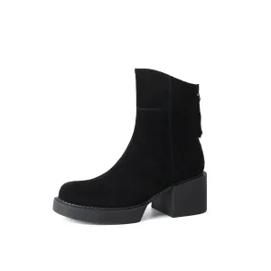 Jolie Suede Platform Boots Black