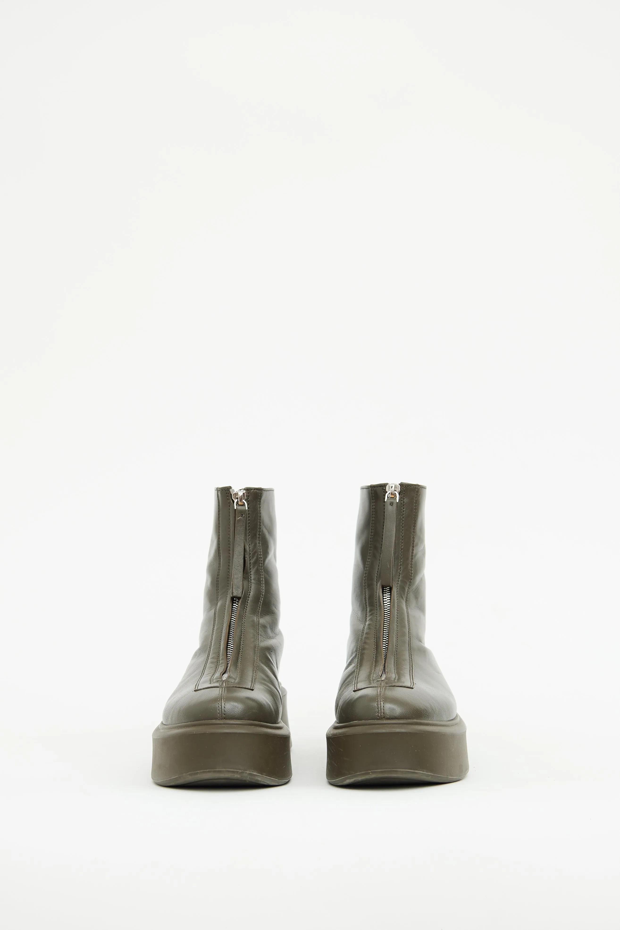 Khaki Zip Ankle Boot