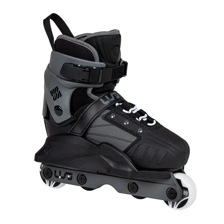 Kids Adjustable USD Transformer Black Grey Aggressive Inline Skates