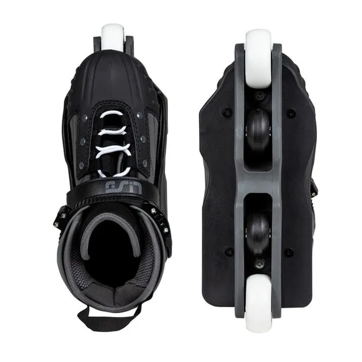 Kids Adjustable USD Transformer Black Grey Aggressive Inline Skates