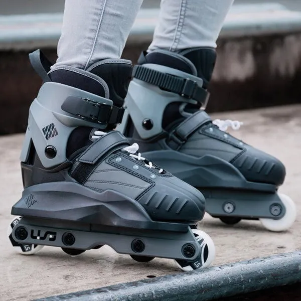 Kids Adjustable USD Transformer Black Grey Aggressive Inline Skates