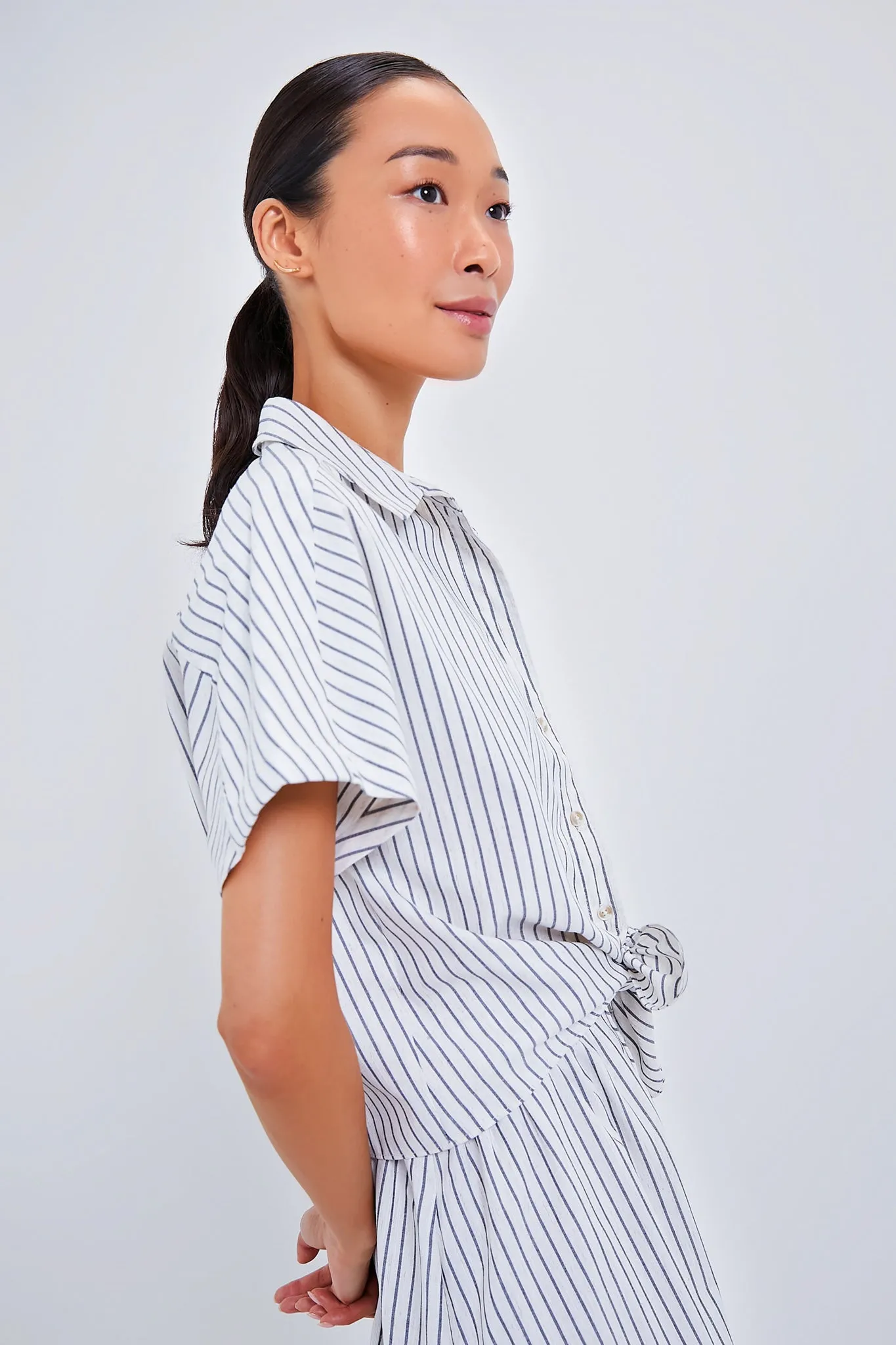 Linen Stripe Connor Blouse