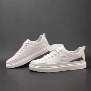 Men Fashion Casual Leather Flat Skate Shoes