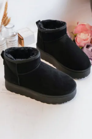 MINI KIDS CASSIE BLACK ULTRA MINI PLATFORM ANKLE BOOTS