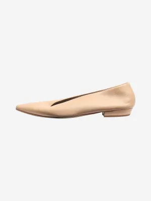 Neutral leather ballet flats - size EU 37