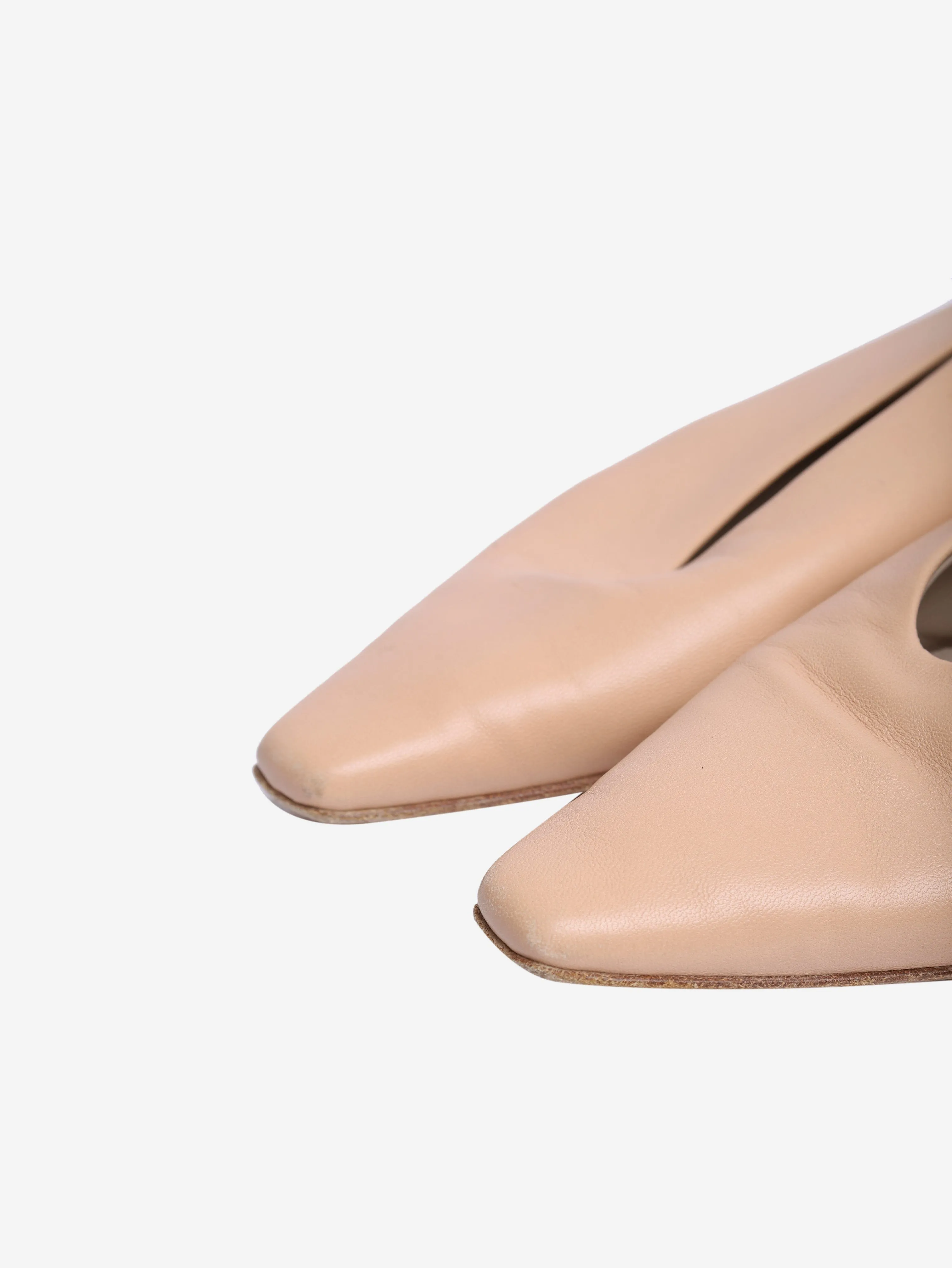 Neutral leather ballet flats - size EU 37