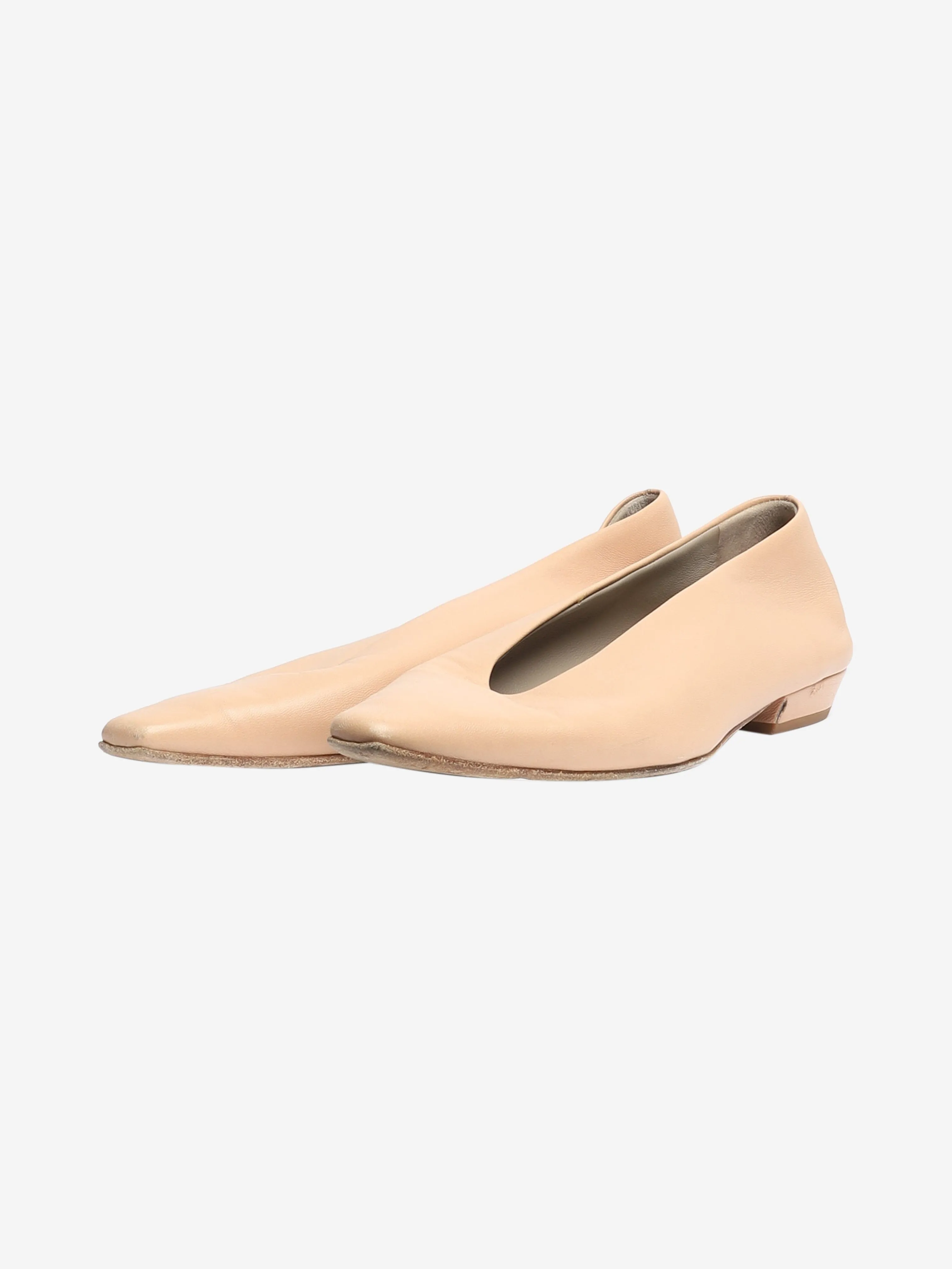 Neutral leather ballet flats - size EU 37