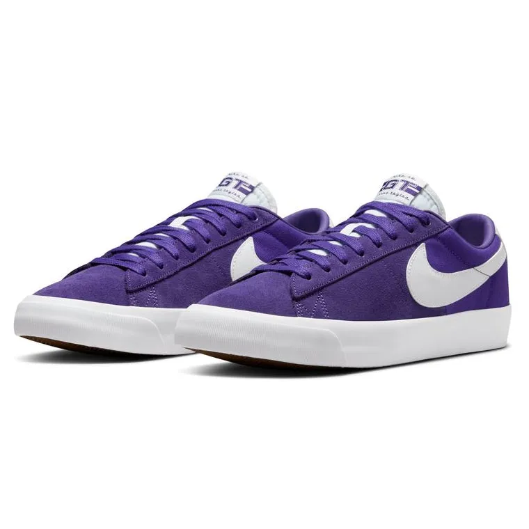Nike SB Blazer Low Pro GT Skateboard Shoe - Court Purple/White-Court Purple-White