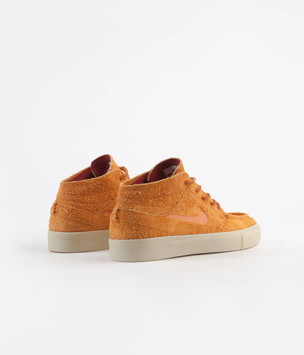 Nike SB Janoski Mid Crafted Shoes - Cinder Orange / Cinder Orange - Team Gold