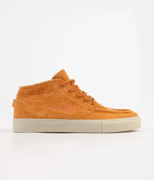 Nike SB Janoski Mid Crafted Shoes - Cinder Orange / Cinder Orange - Team Gold
