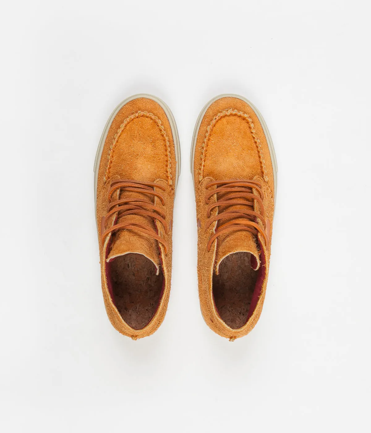 Nike SB Janoski Mid Crafted Shoes - Cinder Orange / Cinder Orange - Team Gold