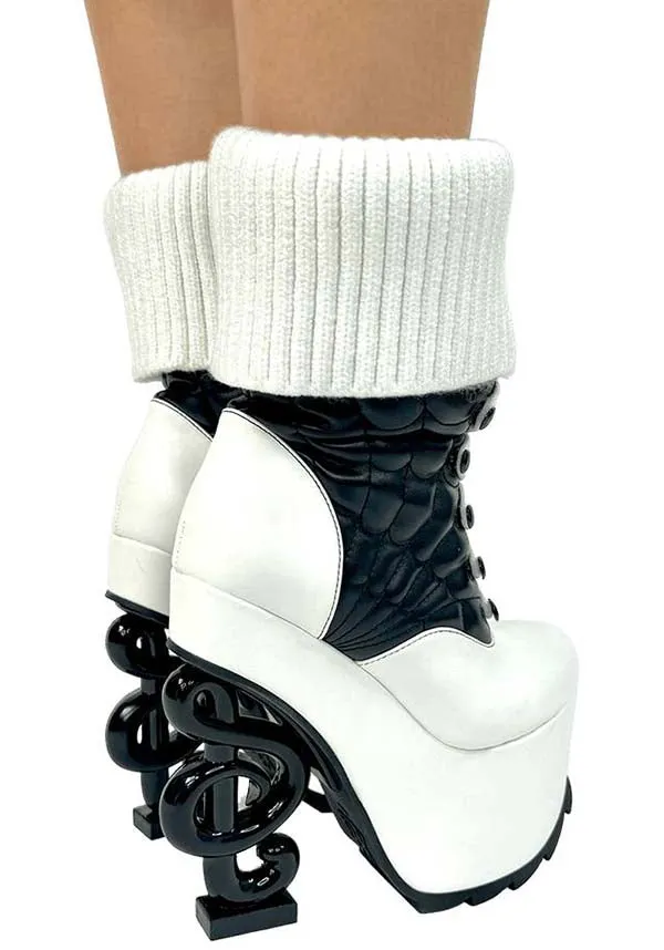 Operetta [Wht/Blk] | PLATFORM BOOTS [PREORDER]