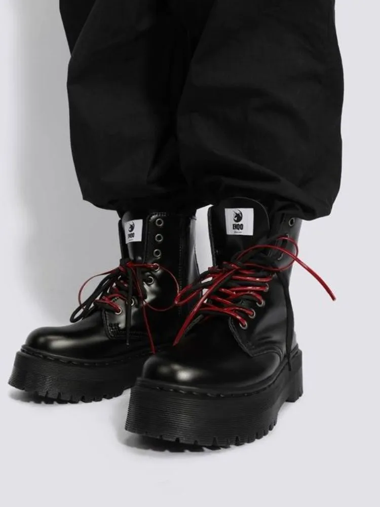 Platform black short boots【s0000004476】