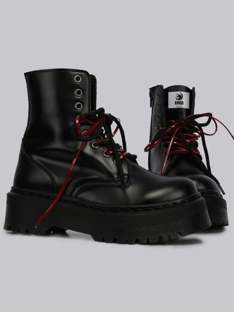 Platform black short boots【s0000004476】