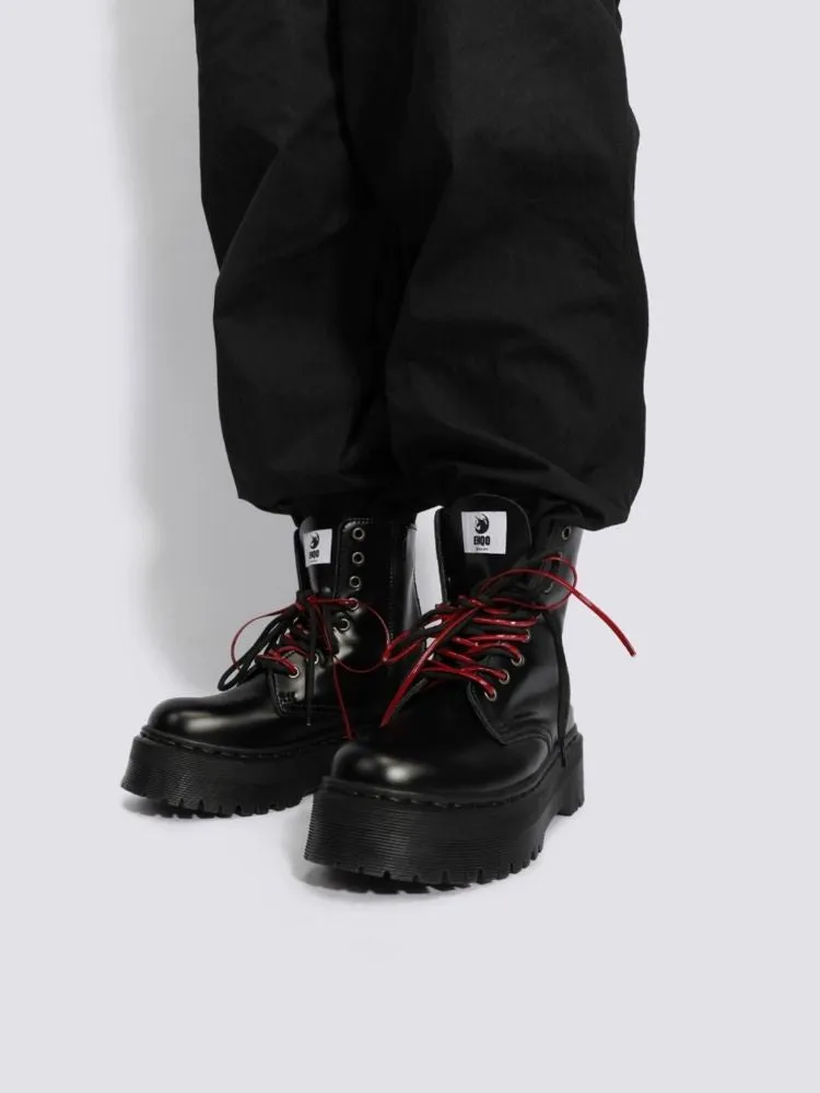 Platform black short boots【s0000004476】
