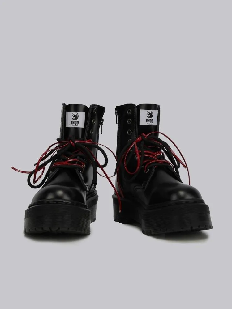 Platform black short boots【s0000004476】