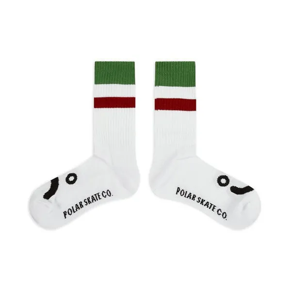 Polar Skate Co Happy / Sad Stripe Socks Green Stripe
