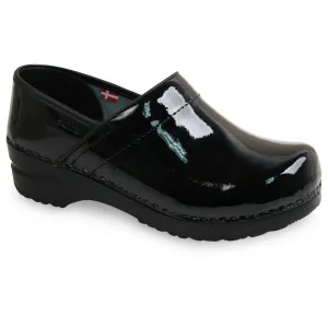 Professional Women's Patent Clog - Black