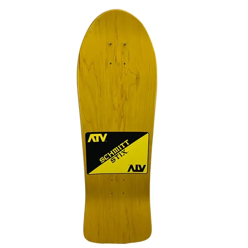 Schmitt Stix 9-3/8" x 30.25" WB 15.5" (YELLOW STAIN) ATV Skateboard Deck