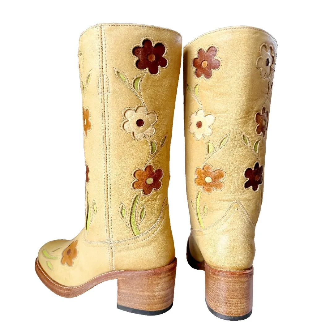 SENDRA Toledo Flower Banana Chunky Campus Western Boots