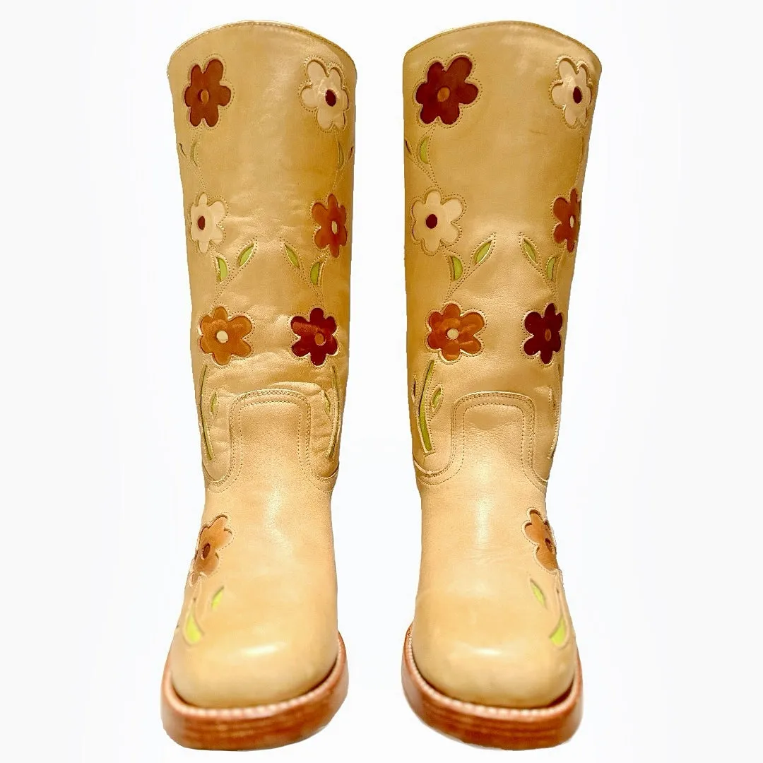 SENDRA Toledo Flower Banana Chunky Campus Western Boots