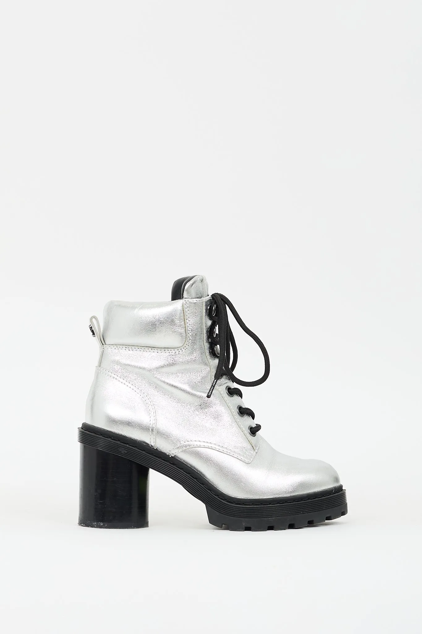 Silver Metallic Leather Crosby Platform Boot