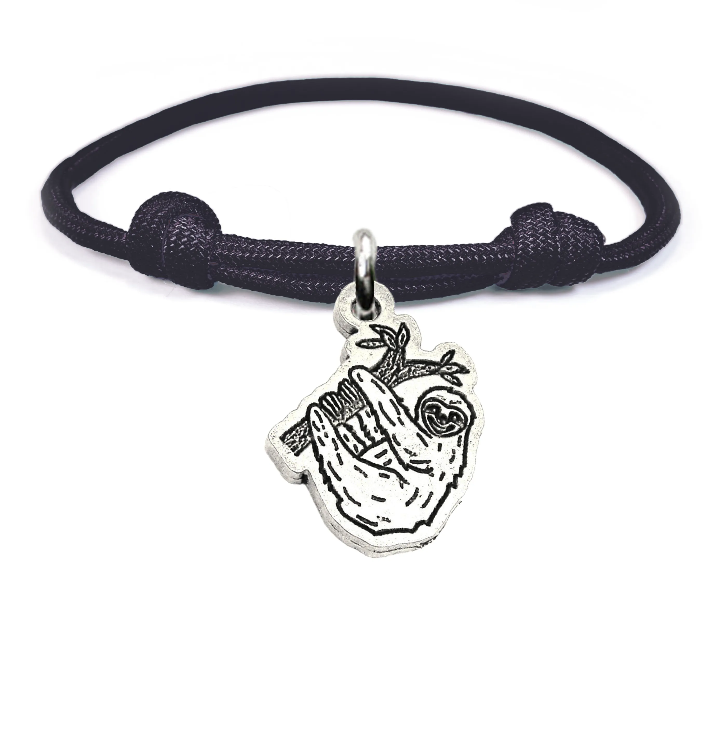 Sloth Hanging Around Adjustable Paracord Bracelet