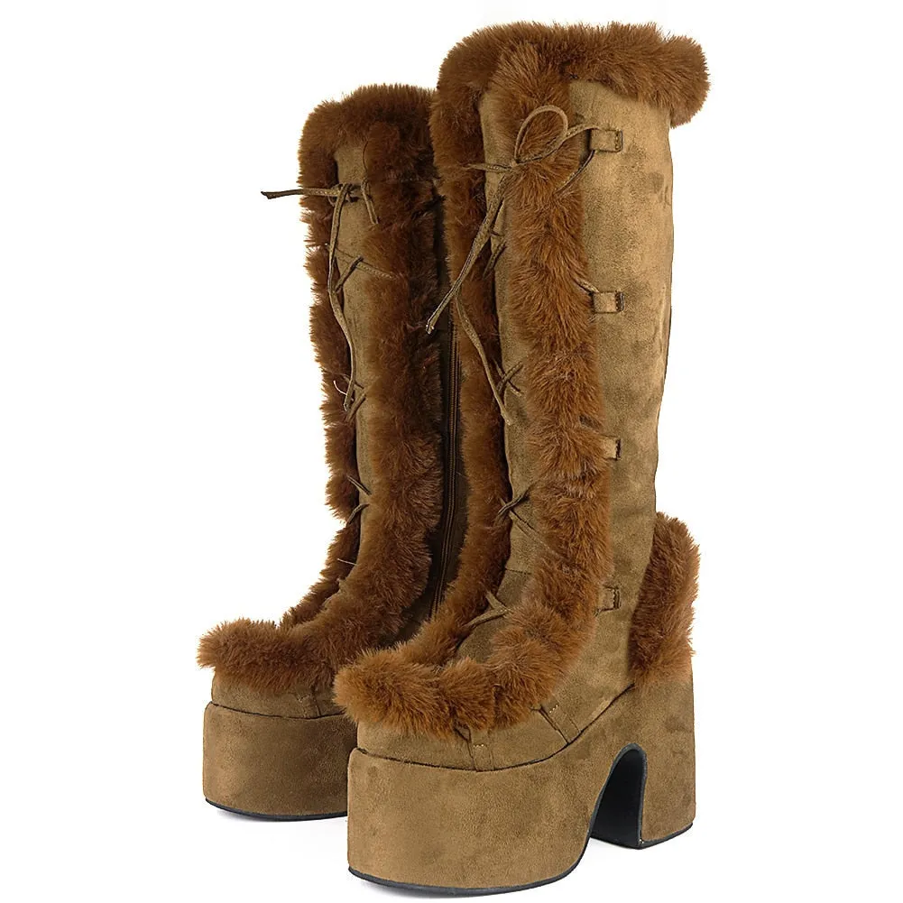 Snowbunny Fur Platform Boots