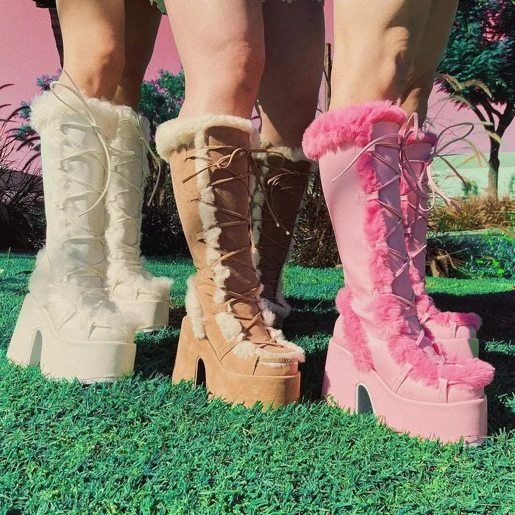 Snowbunny Fur Platform Boots