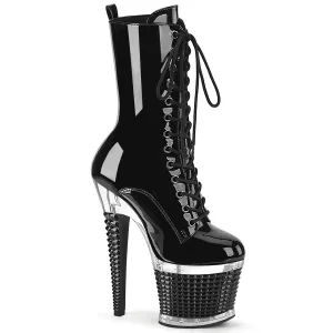 Spectator-1040 Black Patent/Clear-Black, 7" Heels