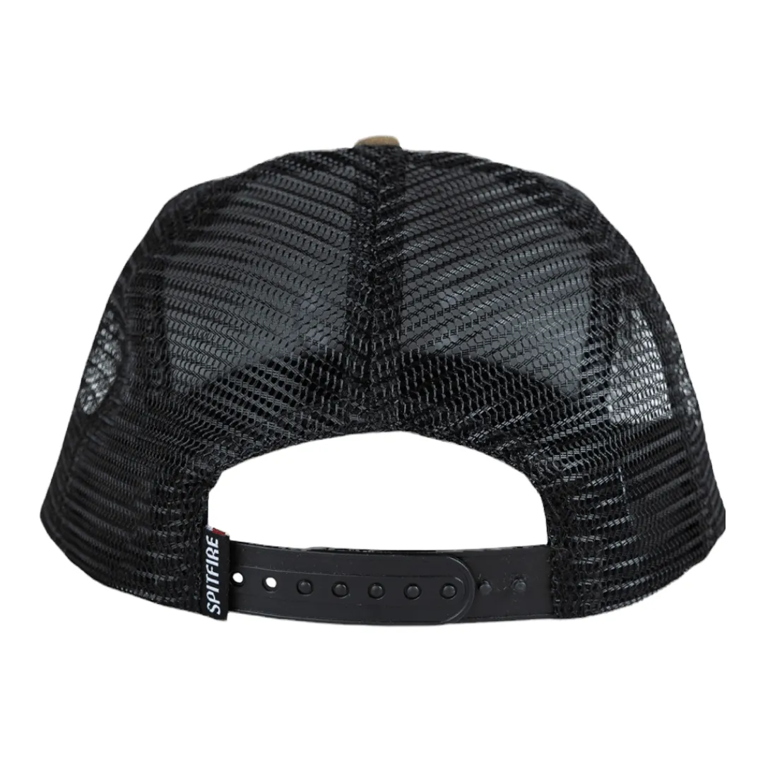 Spitfire Wheels Classic 87' Swirl Patch Mesh Trucker Hat - Tan/Black/Orange