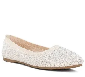 Splash Rhinestones Embellished Ballet Flats