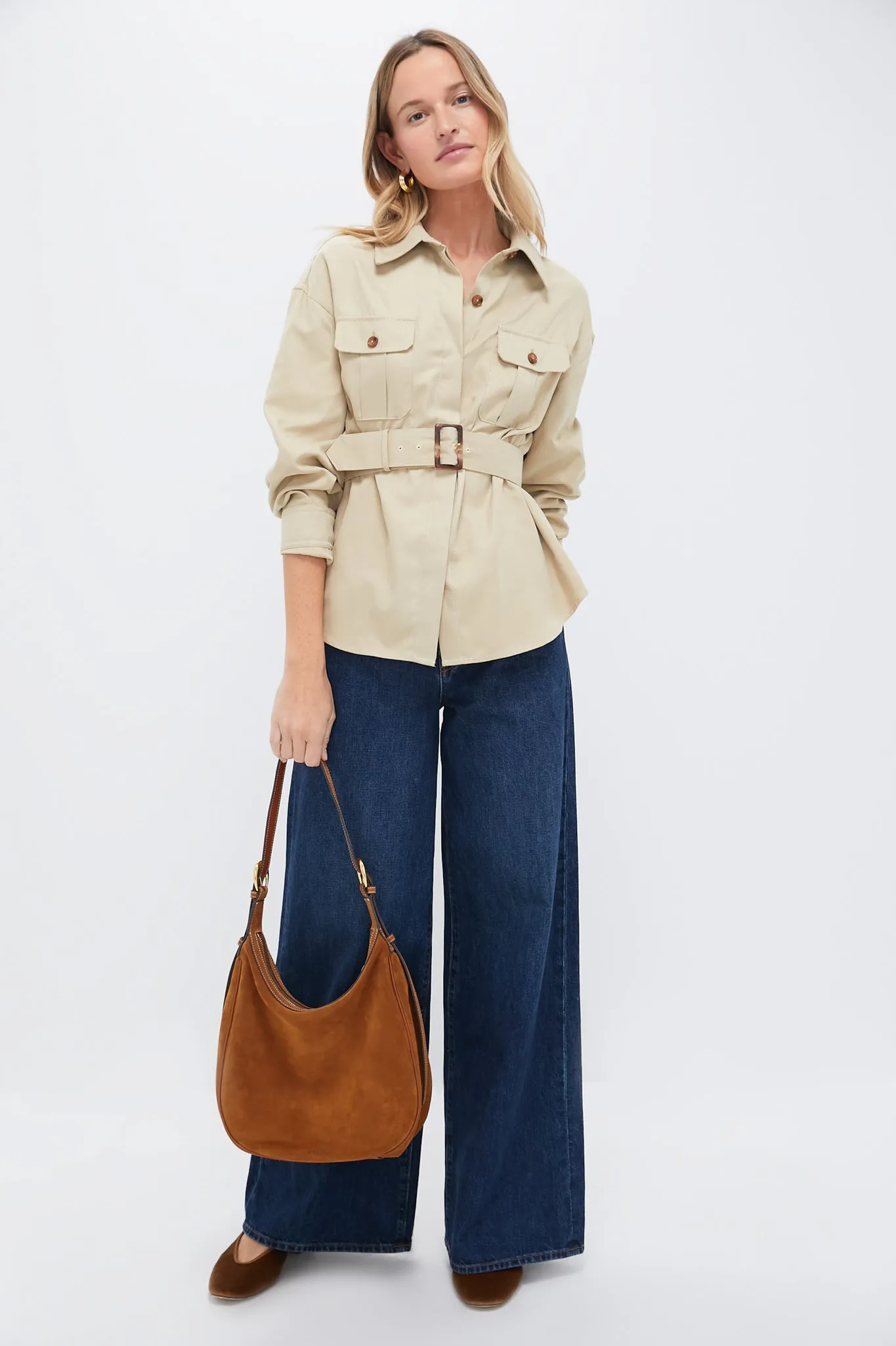 Tan Suede Pine Hobo